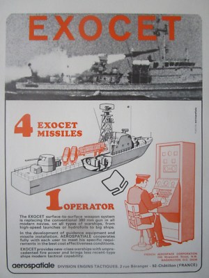 5/1971 PUB LUFT- UND RAUMFAHRT TAKTISCHES GERÄT RAKETE EXOCET ANTI SHIP MISSILE AD