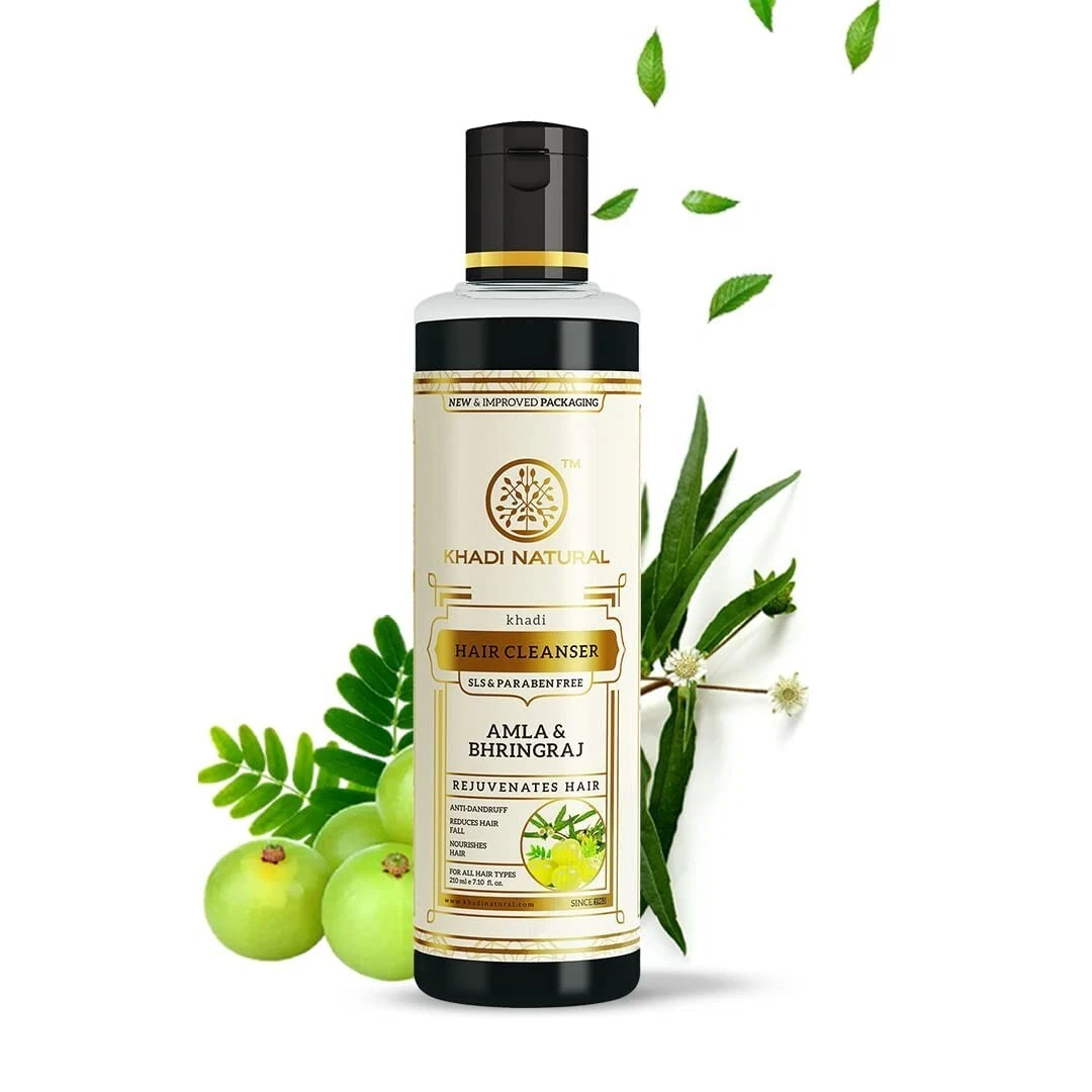 Khadi Natural Amla Bhringraj Cleanser Shampoo SLS Paraben Free 210 ml