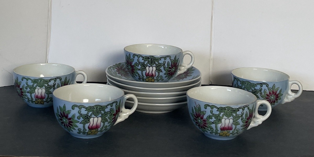 set/10 vintage YAMAKOSHI EAGLE Japan hand painted porcelain