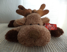 Russ Berrie Antlers Christmas Glitter Reindeer Floppy Plush Stuffed Animal 12"