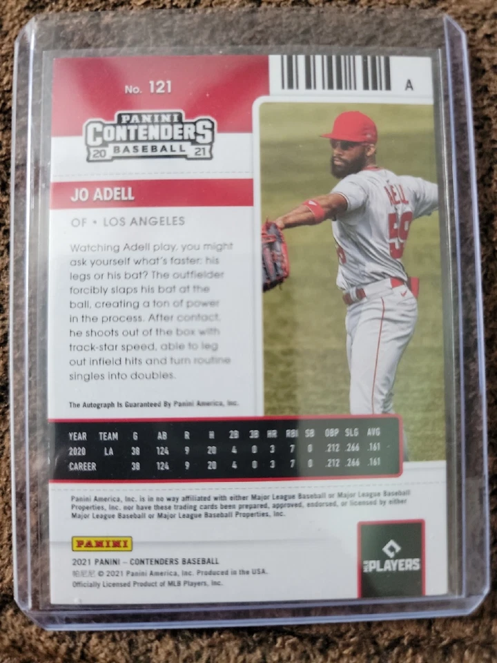 2021 Panini Contenders Fame Ticket Jo Adell 5/5 AUTO RC - Image 2 of 2