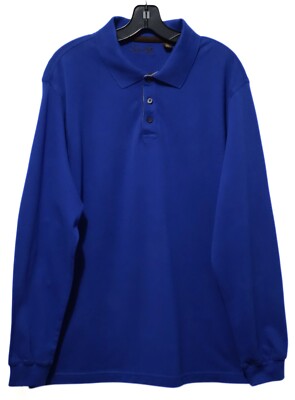 Tasso Elba Men's Blue Medium Long Sleeve Polo NWT!