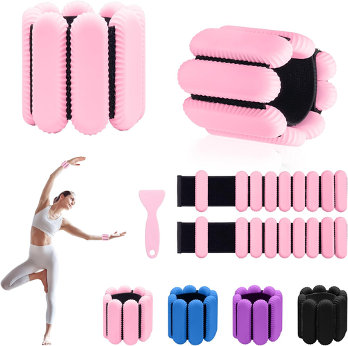Ankle Weights For Women & Kids – 0.5LB/1LB Each, Adjustable Straps For Walking, Running, Pilates & Home Workouts (Pink Pair)