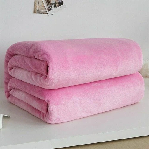 Soft for Bed Faux Fur Mink Solid Color Sofa Cover Bedspread Winter Plaid Blanket - Picture 10 of 25