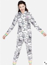 justice girls size 12 Sheep pajama one piece Hooded Rainbow