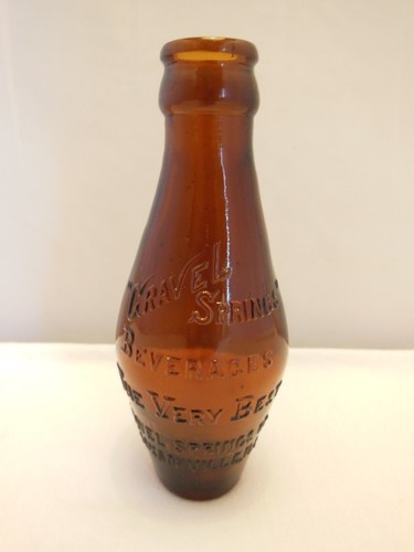 ANTIKE VINTAGE BERNSTEIN ZEHN PIN FLASCHE KIESFEDERN GETRÄNKE JACKSONVILLE ILL. 5,5 ZOLL