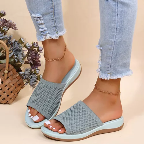 Womens Flats Ladies Slip On Fashion Slides Mules Sliders Summer Beach Sandals Sz - Picture 28 of 36