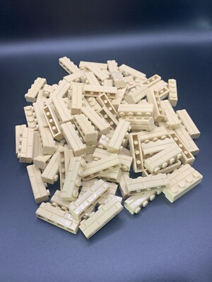 Lego 100x hellbrauner Stein, modifiziert 1 x 4 mit Mauerwerksprofil (Code:15533)