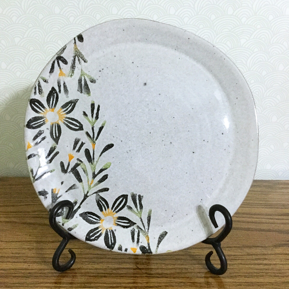 Crate Barrel Viola Flower Salad Plate Set Hand Painted Dishes