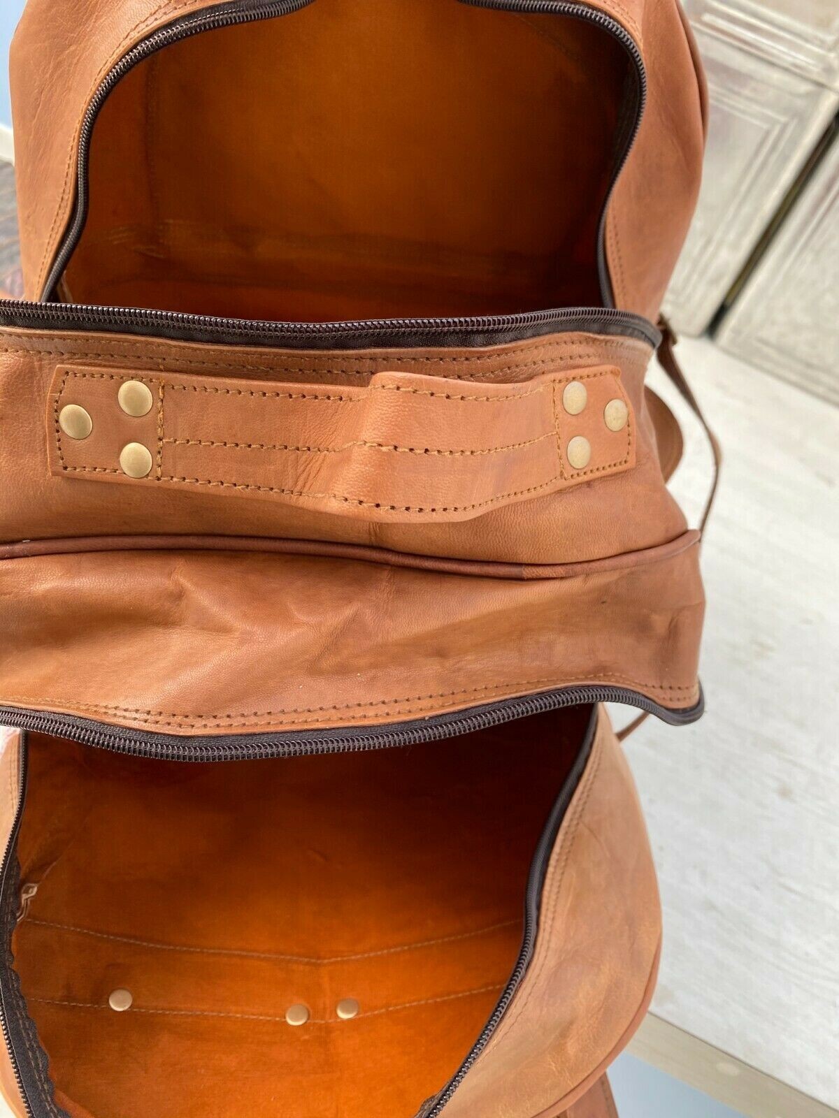 Unisex Handmade Backpack Genuine Leather Bag Rucksack Vintage Satchel image 8