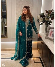 Festival  Wedding Wear Heavy Pure Faux Georgette Palazzo Suit With Dupatta