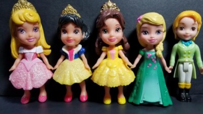 DISNEY 3.5'' LITTLE PRINCESS MINI TODDLER 4 GIRLS 1 BOY LOT 5