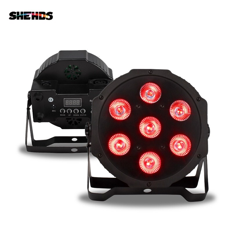 7x18w LED Stage PAR Light RGBWA+UV DMX Beam Wash Lighting DJ Disco