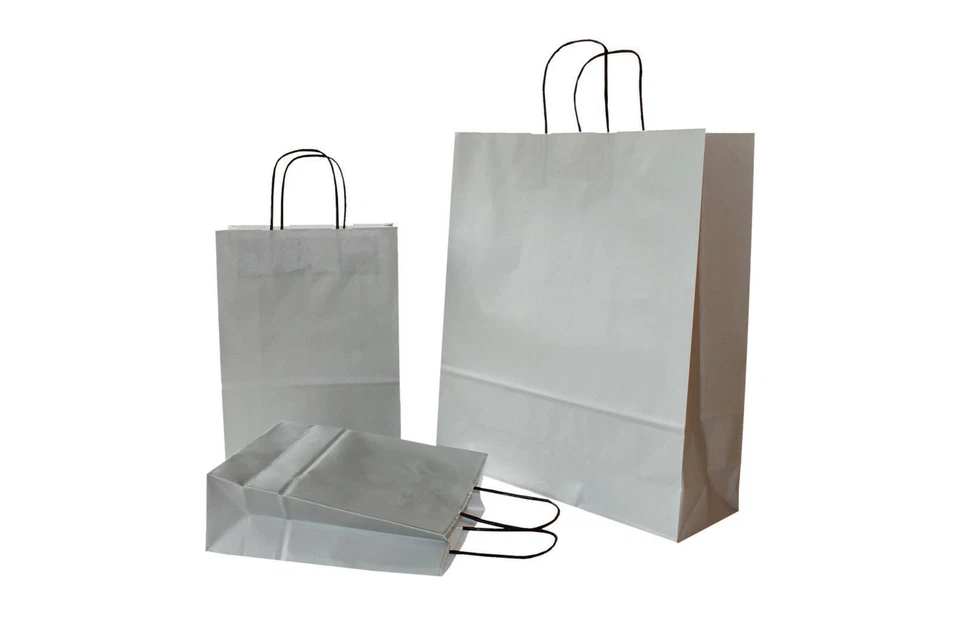 Sacs de transport en papier sacs sacs en papier cordon - Gris / Grigio -, 23 + 11 x 29 cm - Photo 1/1