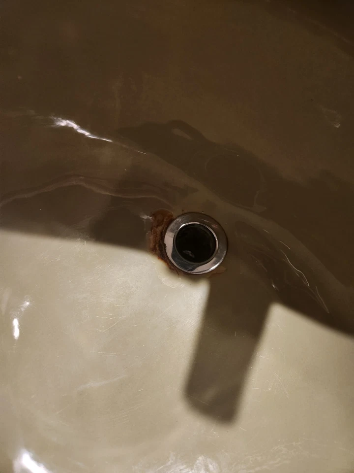 Fregadero de baño de hierro fundido verde aguacate Kohler 1976 vintage 18" Foto 3 de 4