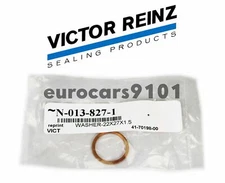 Porsche 911 VICTOR REINZ Engine Block Drain Plug Seal 41-70198-00 N-013-827-1