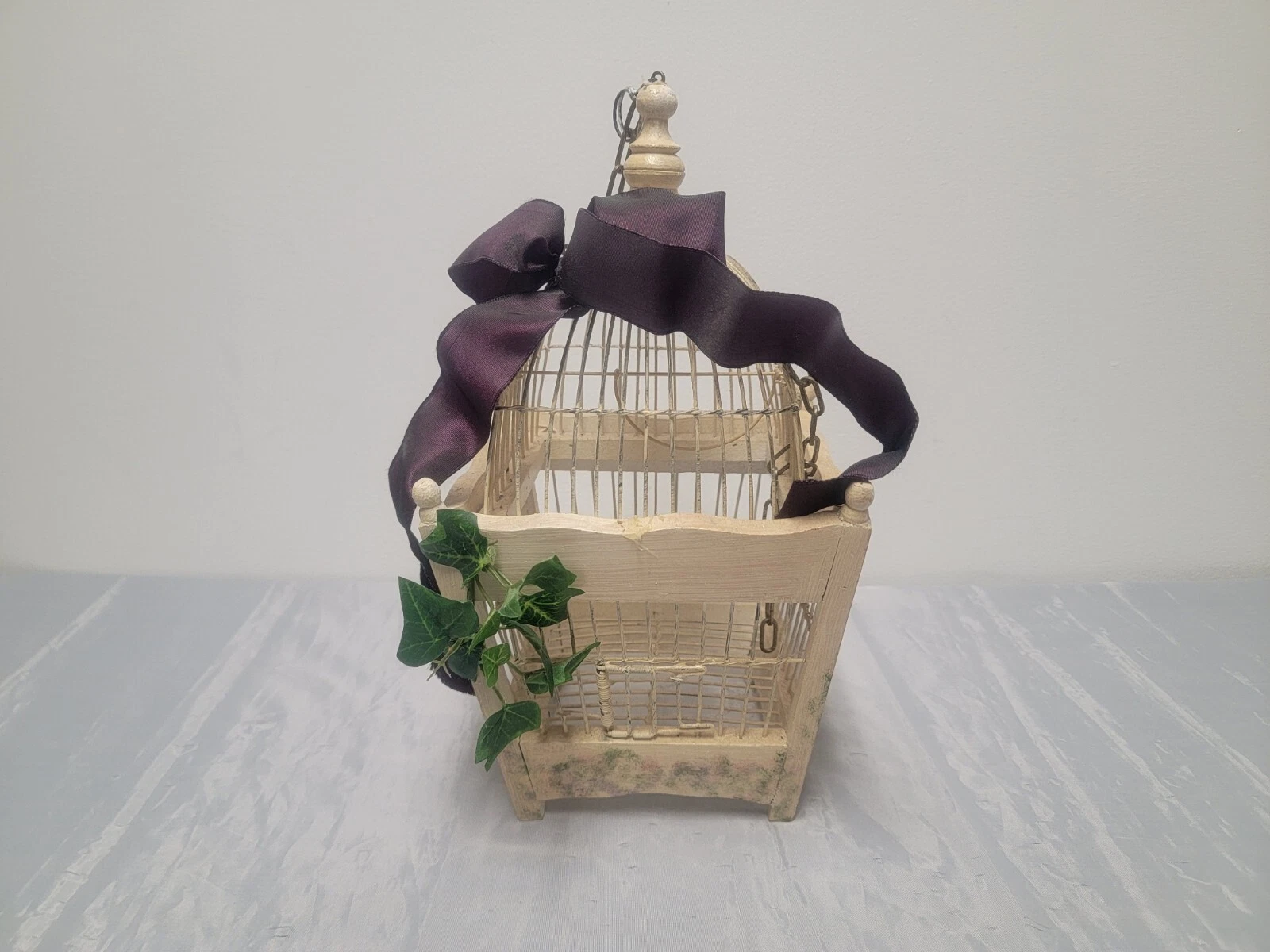 Vintage Victorian Style Wooden And Wire Birdcage