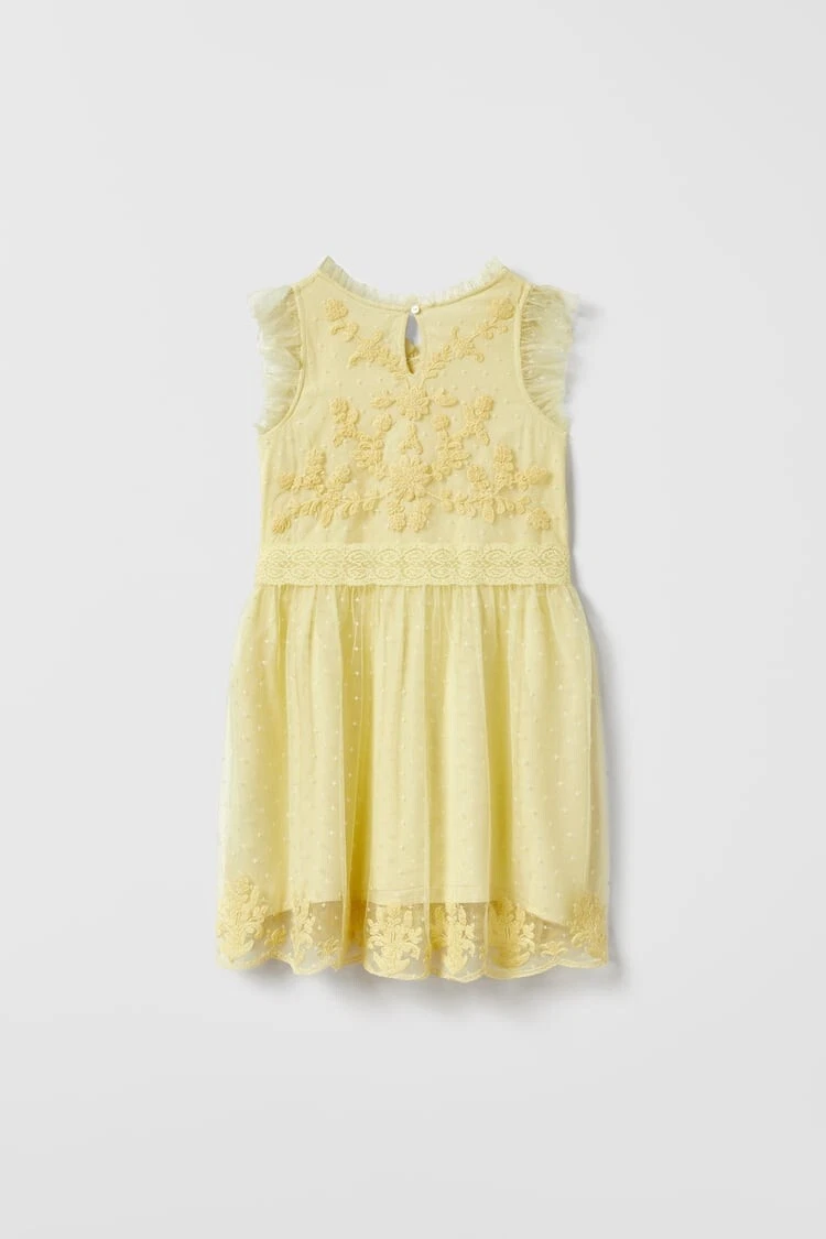 Zara embroidered top tulle dress