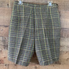 Vintage 1960  s Prep Academia Wool High Waist Bermuda Trouser Walking Shorts Sz M