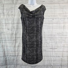 Ann Taylor Womens Dress Sz 2 Black Sleeveless Draped Neck