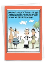 1 Funny Thanksgiving Greeting Card - Thanksgiving Wives - with Envelope, US-Made