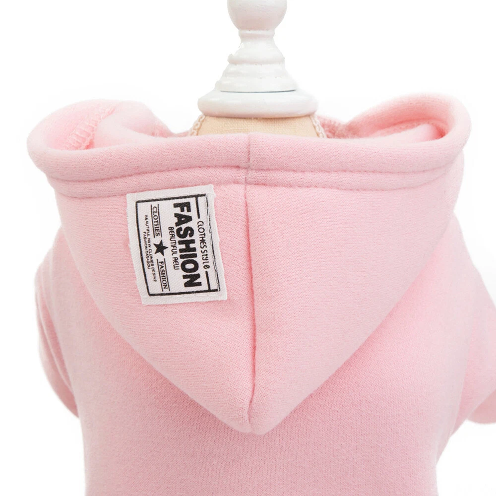 VETEMENTS Vestiti per cani animali domestici felpe con cappuccio calde due piedi maglione costume per animali domestici taglia S rosa