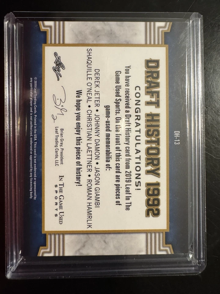 Leaf In The Game 2019 usado draft history 6 reliquias Jeter, Jason, Damon DH13 16/30 Foto 2 de 2