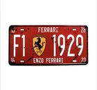 Vintage Look FERRARI Wall Decor - Durable Tin Sign Distressed Replica 6"x12"