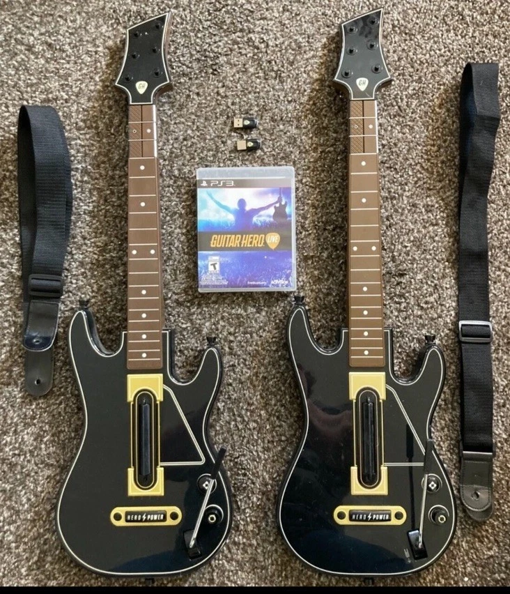 Guitar Hero Live Bundle Playstation Ps3 2x Guitars Straps Dongles & Game Tested - Image 4 of 4