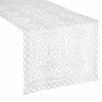 Tischdecke TischläUfer TischwäSche Tischband Spitzen GehäKelter Weiß 40X140 Cm