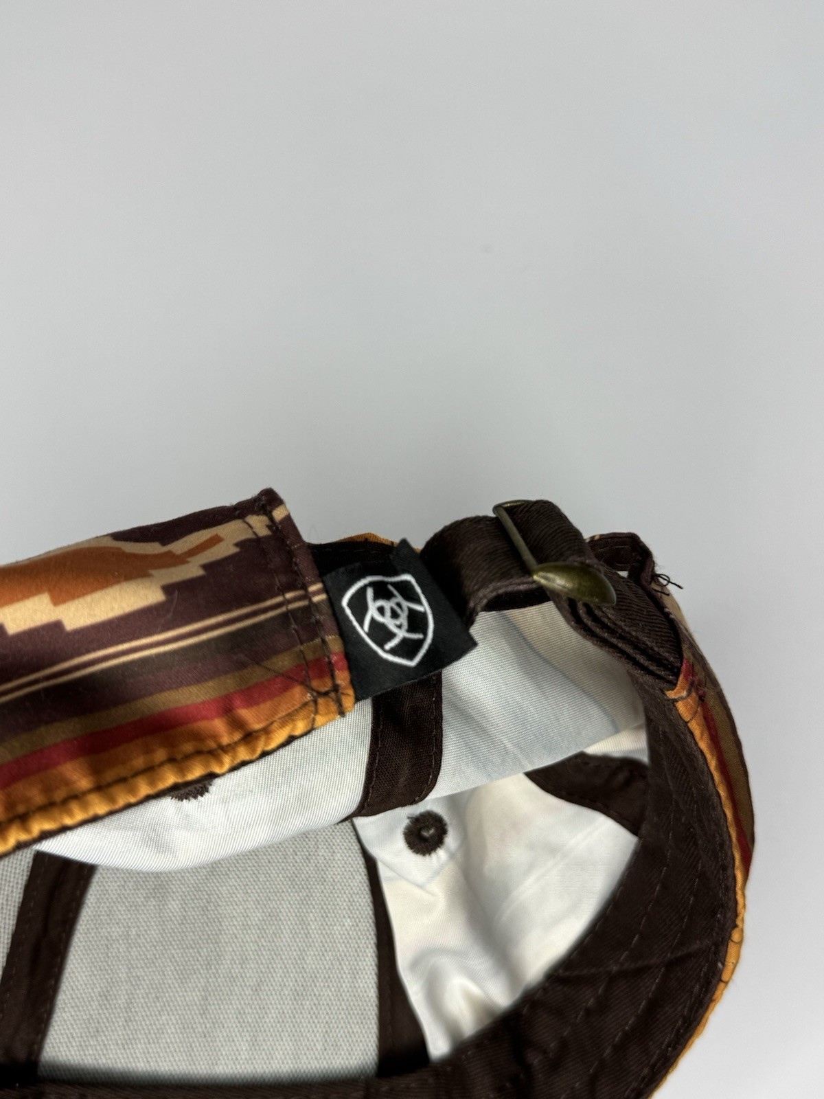 Ariat Western Brown Aztec Pattern Adjustable Hat … - image 7