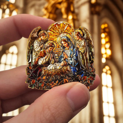 Nativity Scene Christian Challenge Coin  Luke 2:14 Christmas Religious Medallion
