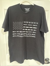We The People Men's LG Graphic Tee Patriotic Flag Black Made in USA