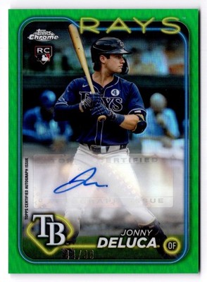 2024 Topps Chrome Update Jonny Deluca Auto Green Refractors #/99 Tampa Bay Rays