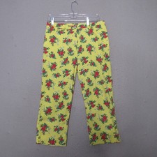 Vintage Lauren Ralph Lauren Pants 10 Yellow Roses Capri Cottage Core Boho 90s