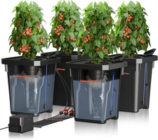 DWC Hydroponics Grow System with 7-Gallon Deep Water Culture, New Triangular Cov