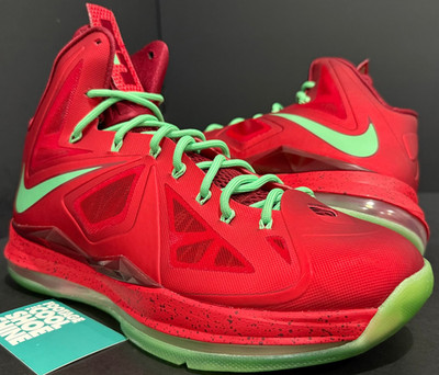 NIKE AIR MAX LEBRON X 10 CHRISTMAS 1 UNIVERSITY RED GREEN GRINCH 541100-600