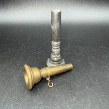 2- Vintage Antique Military Brass Bugle Trumpet Cornet Mouthpiece