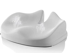 Large Memory Foam Seat Cushion Office Chair Back Support Pillow Grey Pad