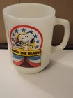 Vtg Snoopy Cup Milk Glass BACK THE BEAGLE Anchor Hocking 1980 Collectors Series