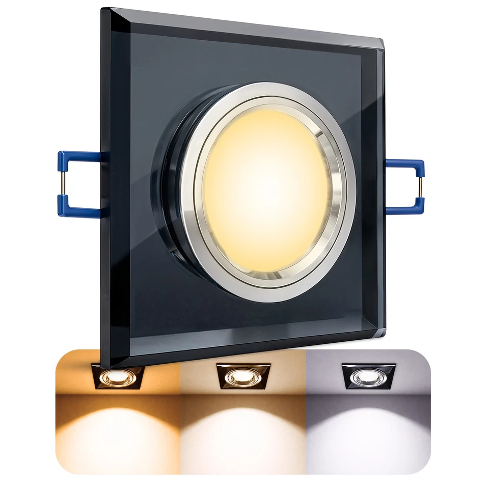 ALINA Einbauleuchte Glas 5W GU10 drei Lichtfarben Deckenspot Einbaustrahler Spot - Bild 1 von 4