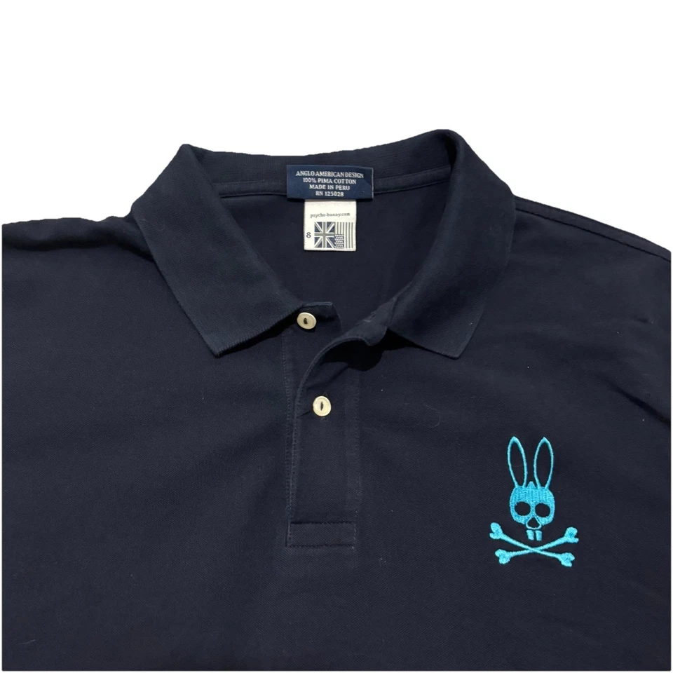 Polo Psycho Bunny Talla 8 100% Algodón Pima Por Robert Godley Diseño Angloamericano Foto 2 de 4