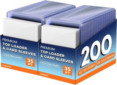 100 Card Sleeves Top Loaders for Cards, 3'' X 4'' Hard Plastic Toploaders, Basebal