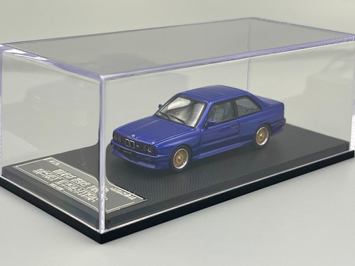BMW E30 M3 Sport Evolution blau Maßstab 1:64 Sterbliches Modell mit Koffer - Bild 4 von 20