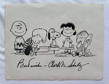 Charles Schulz firmato Peanuts Snoopy e Charlie Brown e altri personaggi 