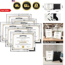 8.5x11 Picture Frames Silver Glass Certificate Frames for Document Diploma 6 ...