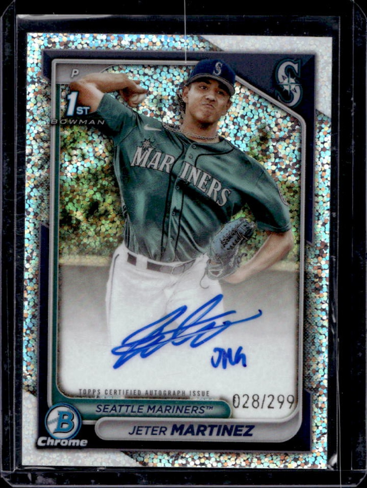 2024 Bowman Chrome Jeter Martinez Auto Speckle Refractor 1st #28/299