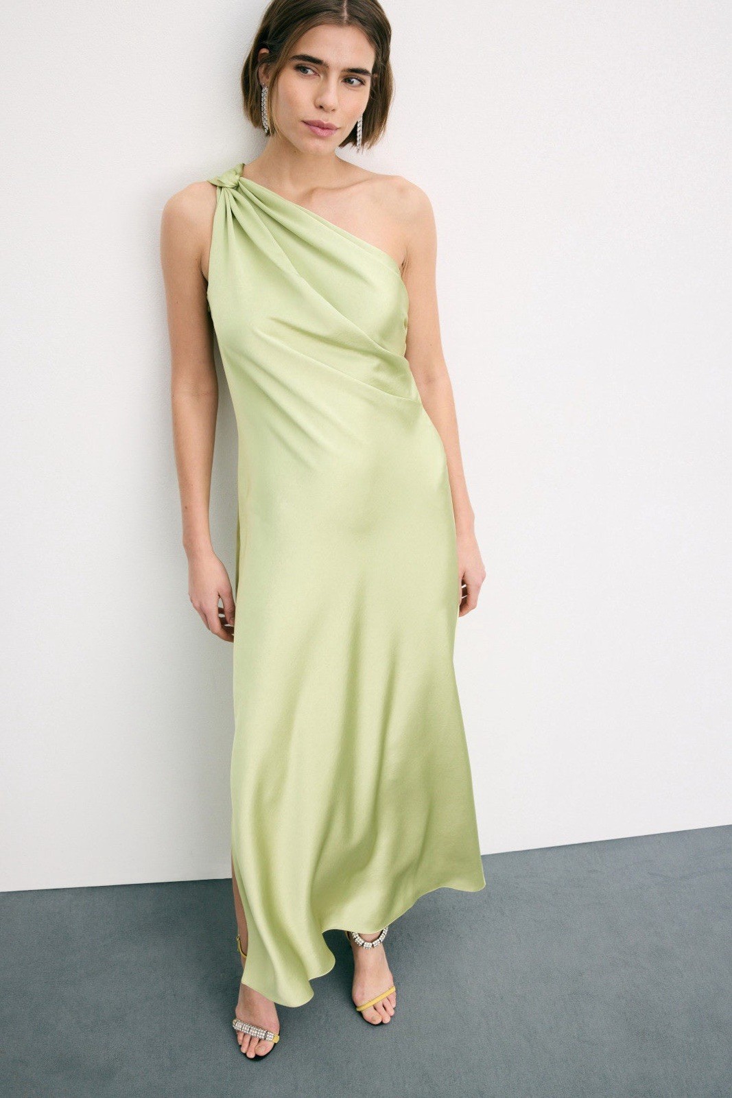 Tanya Taylor Women's Ome Shoulder Lime Dress Size 6