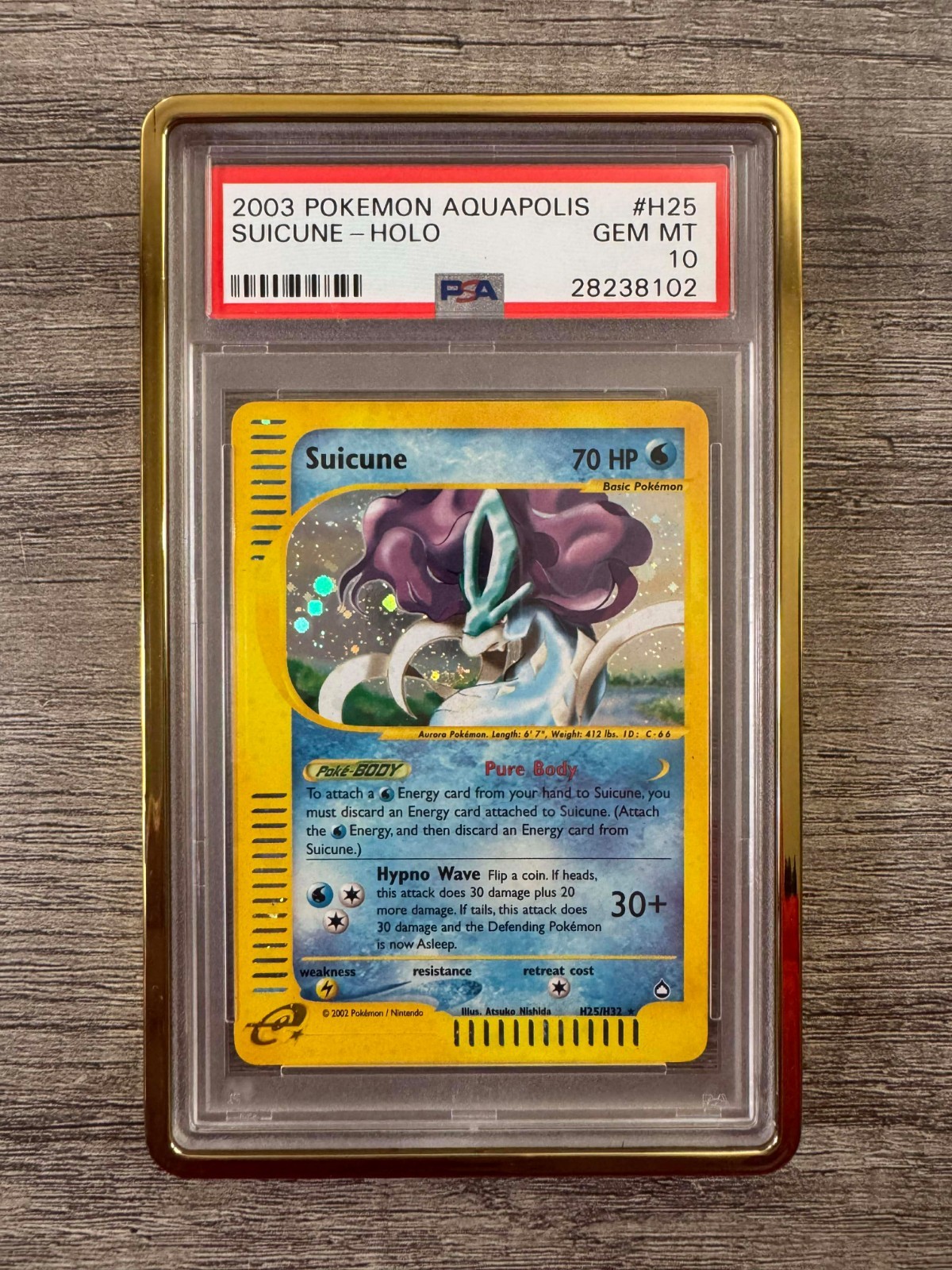 Pokemon Suicune Aquapolis Holo Rare #H25 PSA 10 Pop 70
