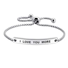 I Love You More Hand Stamped Bracelet Jewelry Gifts for Her Girlfriend Wife Clas